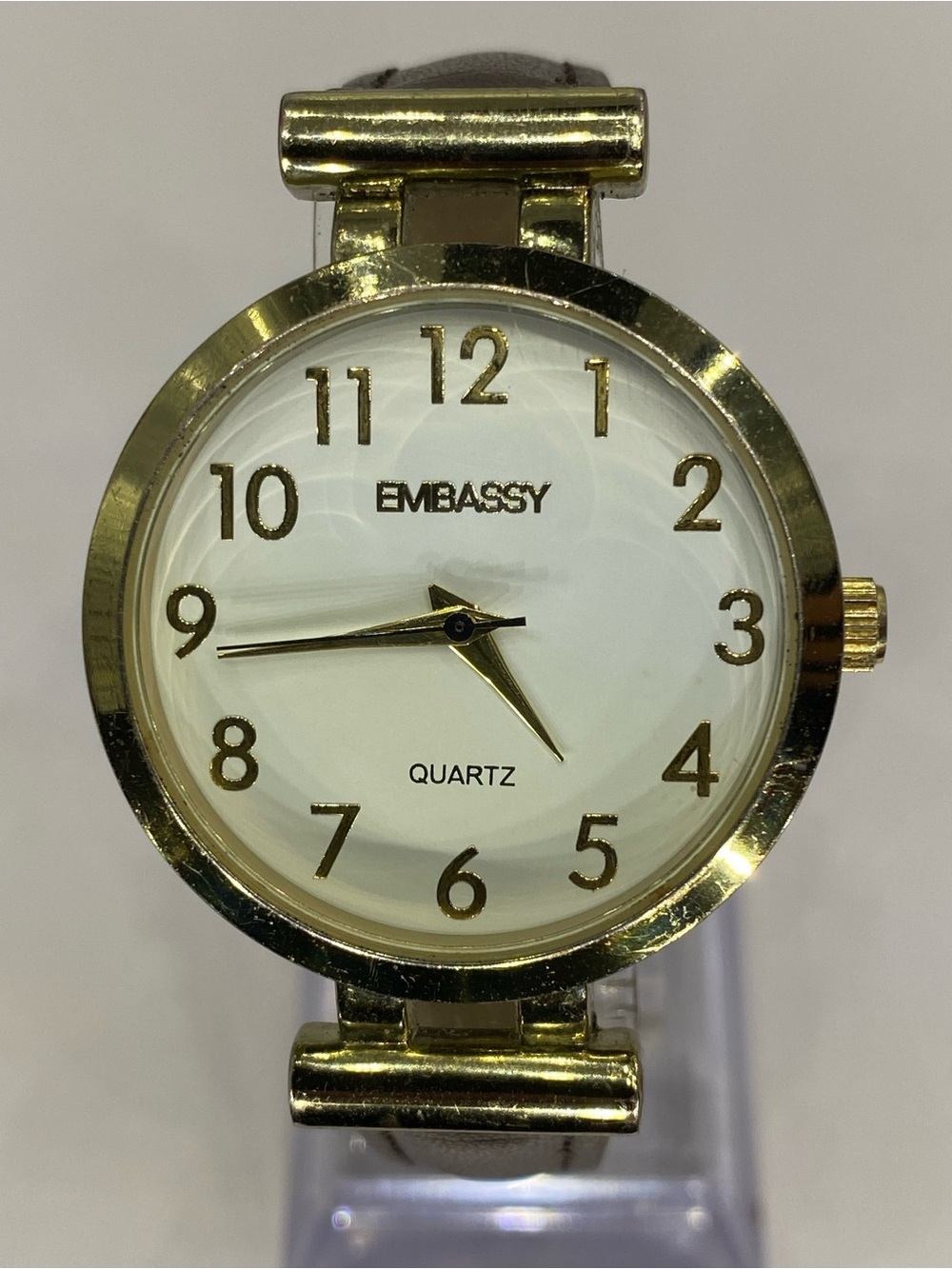 Men’s *** Embassy  ^^^ Gold-Tone White Dial Quartz Watch ***